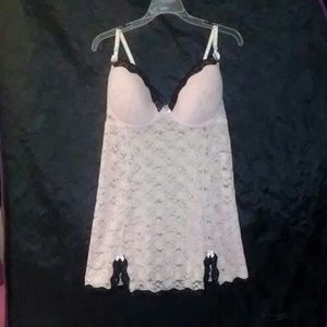 Pink lace n black nitey